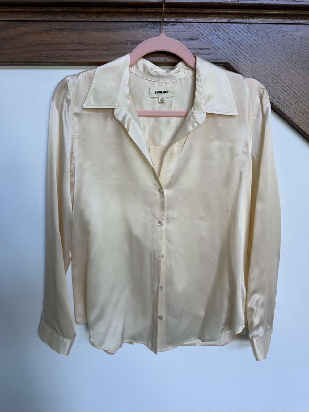 L’AGENCE Tyler Silk Blouse Ivory XS